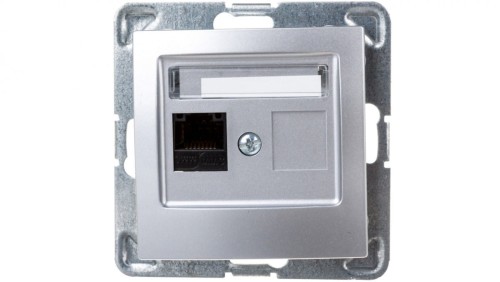 IMPRESJA Gniazdo komputerowe pojedyncze RJ45 kat.5e MMC srebrne GPK-1Y/K/m/18