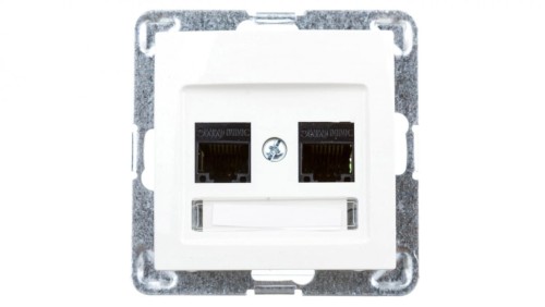IMPRESJA Gniazdo komputerowe podwójne RJ45 kat.5e MMC ecrue GPK-2Y/K/m/27