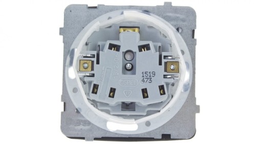 KARO Gniazdo bryzgoszczelne z/u IP44 klapka biała GPH-1SZ/m/00/w