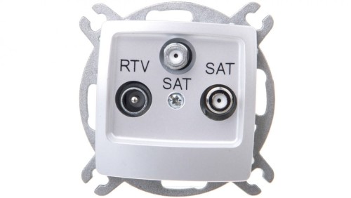 KARO Gniazdo antenowe RTV-SAT-SAT srebrny perłowy GPA-S2S/m/43