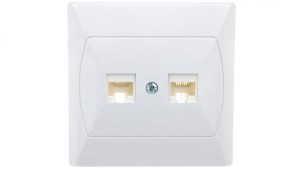AKCENT Gniazdo komputerowe podwójne RJ45 kat.5e FOREX białe GPK-2A/F/00