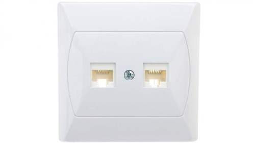 AKCENT Gniazdo komputerowe podwójne RJ45 kat.5e FOREX białe GPK-2A/F/00