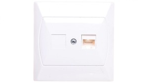 AKCENT Gniazdo komputerowe pojedyncze RJ45 kat.5e FOREX białe GPK-1A/F/00