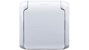 FORIX Gniazdo pojedyncze z/u 16A IP44 z przesłonami szare 782395