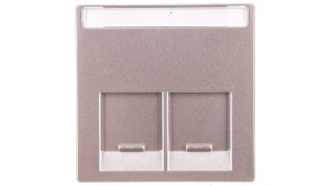 Merten System M Płytka centralna podwójna gniazda komputerowego RJ45 aluminium MTN466560