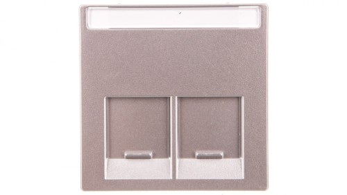 Merten System M Płytka centralna podwójna gniazda komputerowego RJ45 aluminium MTN466560