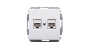 Sentia Gniazdo komputerowe podwójne RJ45 kat.5e białe 1449-10