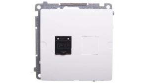 Simon Basic Gniazdo komputerowe pojedyncze RJ45 kat.6 z przesłoną białe BM61.01/11