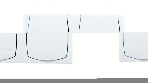 MADERA Gniazdo hermetyczne podwójne z/u IP44 klapka biała GNH-2NZ/00/w