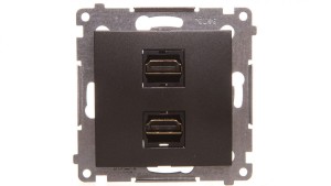 Simon 54 Gniazdo podwójne HDMI antracyt DGHDMI2.01/48