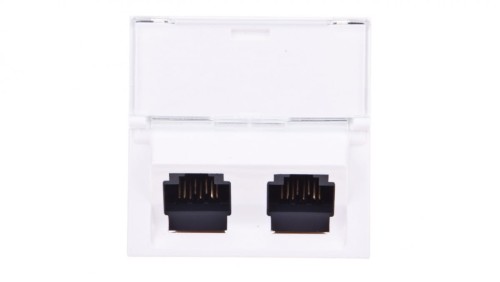 MOSAIC Gniazdo komputerowe podwójne RJ45 kat.6 UTP 2M 45st białe 076504