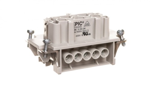 Wkład złącza 10P+PE żeński 16A 500V EPIC H-BE 10 BS 10193000