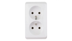 Prima Gniazdo podwójne z/u 16A IP20 białe GWN-230P WDE001043