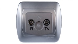 Simon Akord Gniazdo antenowe RD/TV końcowe separowane aluminium metalizowane AAK/26