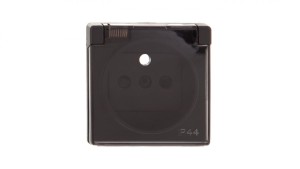 Simon 82 Pokrywa bryzgoszczelna gniazda z/u IP44 z klapką dymną grafit 82068KD-38