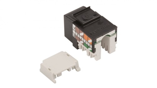 Simon Connect Wkład gniazda komputerowego pojedynczy RJ45 kat.6 nieekranowany czarny CJ645U UTP