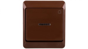 Hermes Przycisk dzwonek mechanizm z pełną obudową brązowy IP44 przycisk 1x ŁNT-1D+n 0347-06