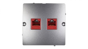 Simon Basic Gniazdo komputerowe podwójne 2xRJ45 kat.5e stal inox BMF52.02/21