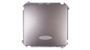 Simon Basic Łącznik jednobiegunowy z podświetleniem, szybkozłącza, stal inox BMW1L.01/21