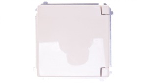 Simon Basic Gniazdo bryzgoszczelne z/u IP44 z przesłoną torów i klapką pełną beżowe BMGZ1Bz.01/12