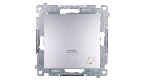 Simon 54 Przycisk /dzwonek/, szybkozłącza, srebrny mat DD1L.01/43