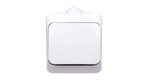 Cedar Plus Łącznik hermetyczny natynkowy jednobiegunowy 16AX IP44 biały WNt-100YF WDE000510