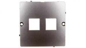 Simon Basic Pokrywa gniazda teleinformatycznego 2xRJ Keystone płaska stal inox BMGK1P/21