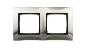 Simon 54 Premium Ramka podwójna metalowa inox DR2/61