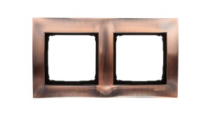 Simon 54 Premium Ramka podwójna metalowa miedź rustykalna DR2/36