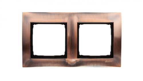 Simon 54 Premium Ramka podwójna metalowa miedź rustykalna DR2/36
