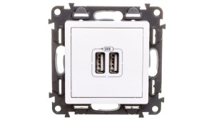 VALENA LIFE Ładowarka z gniazdem 2xUSB biały 753112