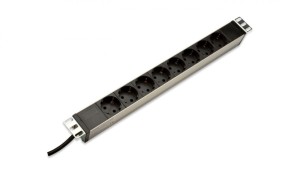 Listwa zasilająca PDU 19 Rack, 8x gniazdo schuko,2.0m, 1x wtyk unischuko, 16A, aluminiowa DN-95401