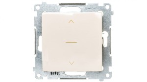 Simon 54 Premium Łącznik żaluzjowy trójpozycyjny 1-0-2, szybkozłącza, kremowy DZW1K.01/41