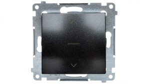 Simon 54 Premium Łącznik żaluzjowy trójpozycyjny 1-0-2, szybkozłącza, antracyt DZW1K.01/48