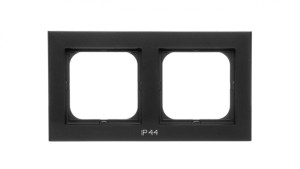 SONATA Ramka podwójna do łączników IP44 czarny metalik RH-2R/33