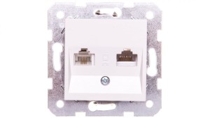 Karre Gniazdo Teleinformatyczne 1xrj11+1xrj45 Kat. 5e, Kolor Biały / 90963635