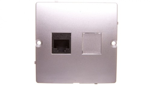 Simon Basic Gniazdo komputerowe pojedyncze RJ45 kat. 5e srebrny mat BMF51.02/43
