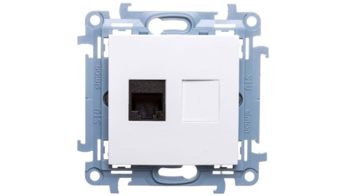 Simon 10 Gniazdo komputerowe pojedyncze RJ45 kat.6 biały C61.01/11