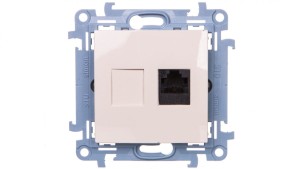 Simon 10 Gniazdo komputerowe pojedyncze RJ45 kat.6 kremowy C61.01/41