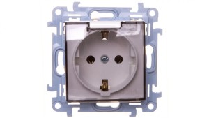Simon 10 Gniazdo pojedyncze SCHUKO z uszczelką klapka transparetna biała 16A 250V IP44 CGSZ1B.01/11A