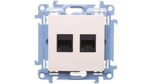 Simon 10 Gniazdo komputerowe podwójne RJ45 kat.6 kremowe C62.01/41