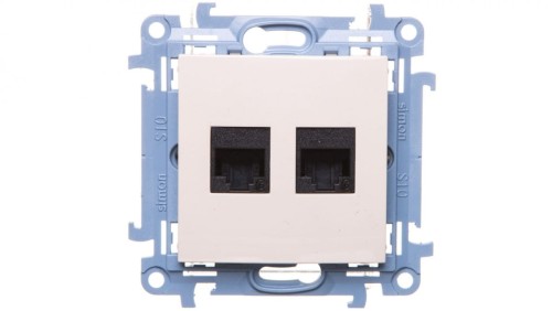 Simon 10 Gniazdo komputerowe podwójne RJ45 kat.6 kremowe C62.01/41