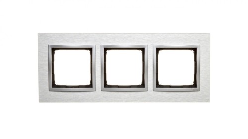 Simon 54 Nature Ramka potrójna metal INOX KLASYCZNY DRN3/77