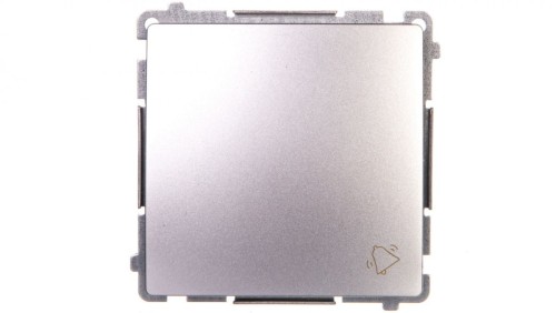 Simon Basic Przycisk dzwonek 10AX 250V, szybkozłącza, srebrny mat BMD1.01/43