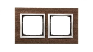 Simon 54 Nature Ramka podwójna drewno ZŁOTE WENGE DRN2/85