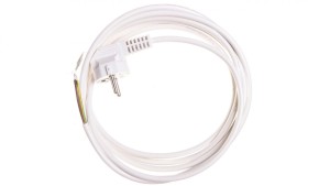 Przewód przyłączeniowy W-2 3x1,0 mm2 biały z wtyczką kątową 3m 51.925