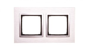 Simon 54 Nature Ramka podwójna metal INOX KLASYCZNY DRN2/77