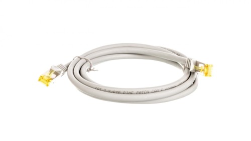 Kabel krosowy patchcord S/FTP (PiMF) kat.6A LSZH szary 2m 91603