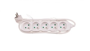 Przedłużacz 5-gniazd z/u 2m /H05VV-F 3G1/ biały P0512