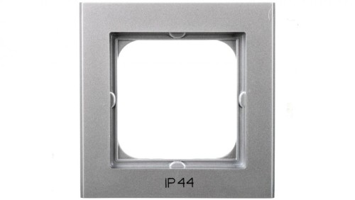 SONATA Ramka pojedyncza do łączników IP44 srebro mat RH-1R/38